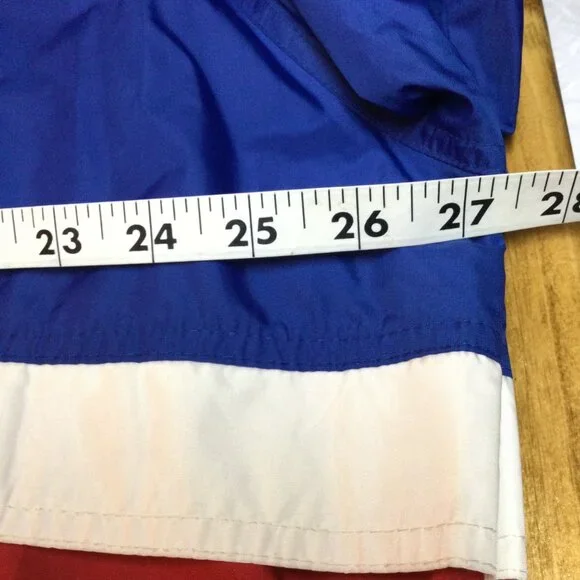 Vintage Woolrich Mens Red Blue Nylon Windbreaker Jacket Hidden Hood Size L - Picture 9 of 11